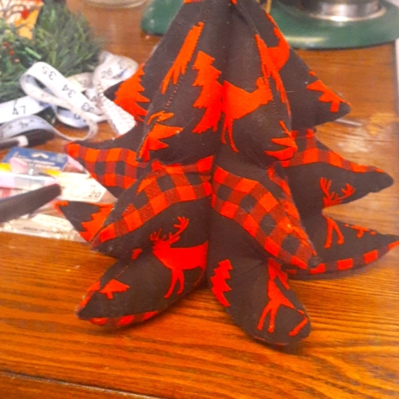 8"Hx9"W Holiday Stuffed Christmas Tree - Picture 1 of 1